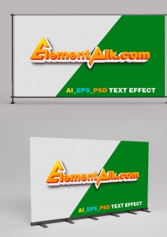 Solid Orange And White 3D Text Effect 2406046