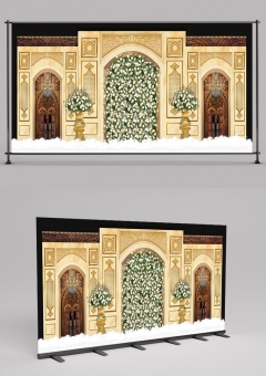 Flower Wall Castle Wedding Theme 2406001