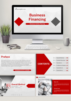White Background Red Effect PowerPoint Template 009