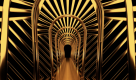 Art Tunnel Loop Gold Background 120724008