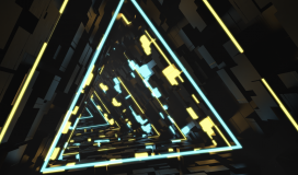 Running In Neon Light Tunnel 3D 160724019