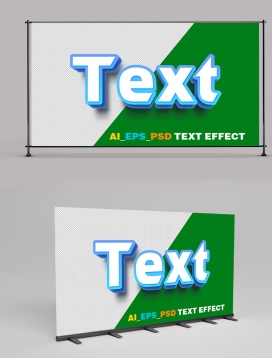Blue White Plastic 3D Text Effect 2406014