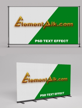Dark Background Gold Metallic 3D Text Effect 2406019