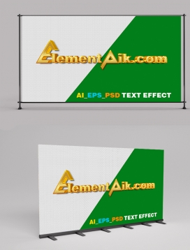 Golden Text Effect 3D Correction Template 2406034