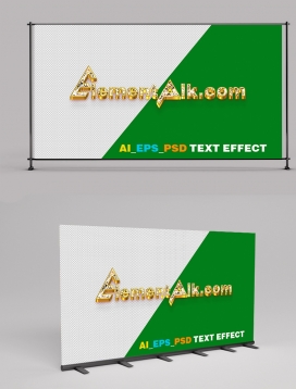 Luxury 3D Diamond Gold Metal Text Effect 2406037