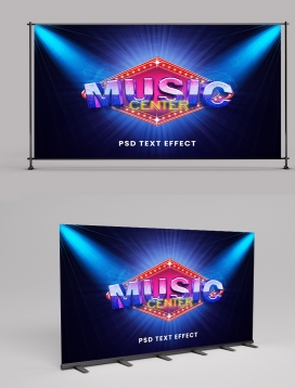 Music Center 3D Text Effect Template 2406040
