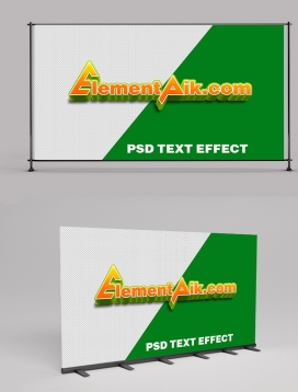 Orange And Green Combination 3D Text Effect 2406042
