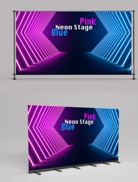 Pink Blue Neon Stage Path Floor 2406019