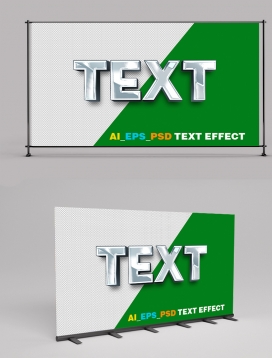 Text Effect Silver 3D Metallic Gradient Style 2406049
