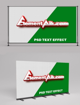 White Text With Red Background 3D Text Effect 2406052