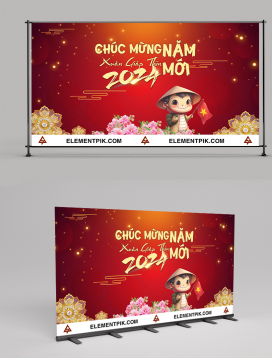 Phông Nền Trang Trí Tết - Xuân Giáp Thìn 2024 - 002