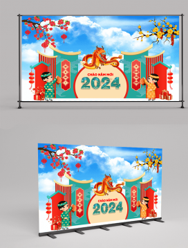 Trang Trí Phối Cảnh Tết Giáp Thìn 2024 001