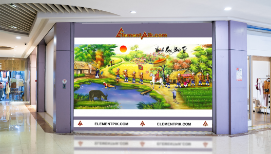 Tranh Phong Cảnh Sơn Dầu 3D Cảnh Làng Quê - 0324006